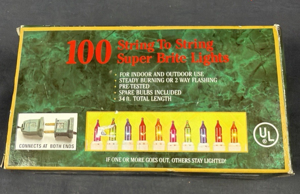 String To String 100 Super Brite Multi Color White Wire Lights Indoor Outdoor